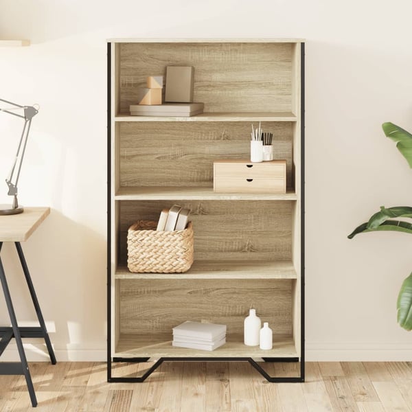 vidaXL Bokhylle sonoma eik 80x31x137,5 cm konstruert tre