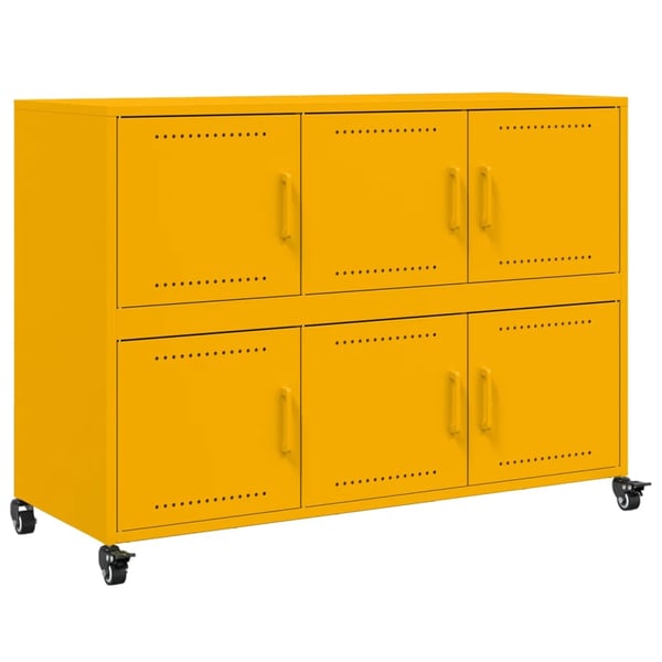 vidaXL Skjenk sennepsgul 100,5x39x72 cm stål