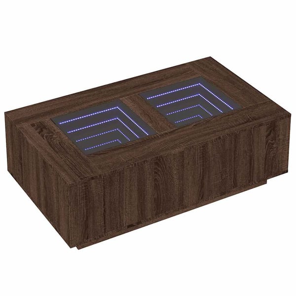 vidaXL Salongbord med Infinity LED brun eik 116x69x40 cm