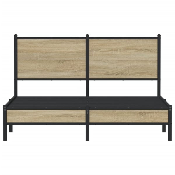 vidaXL Sengeramme i metall uten madrass sonoma eik 137x190 cm