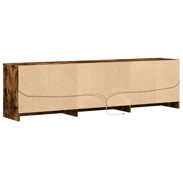 vidaXL TV-benk med LED røkt eik 180x34x50 cm konstruert tre
