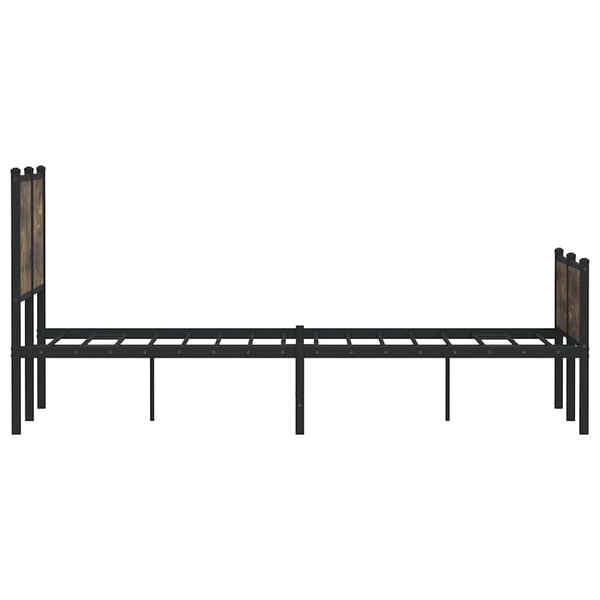vidaXL Sengeramme i metall uten madrass røkt eik 120x190 cm