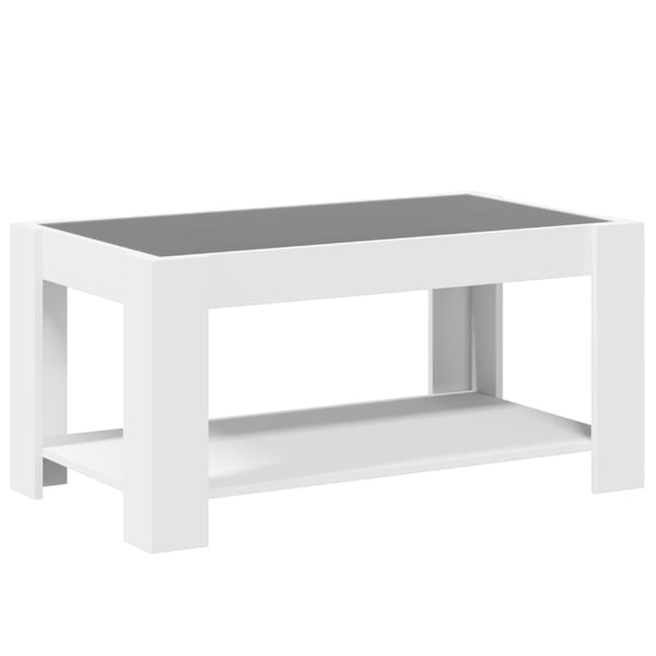 vidaXL Salongbord med LED hvit 93x53x45 cm konstruert tre