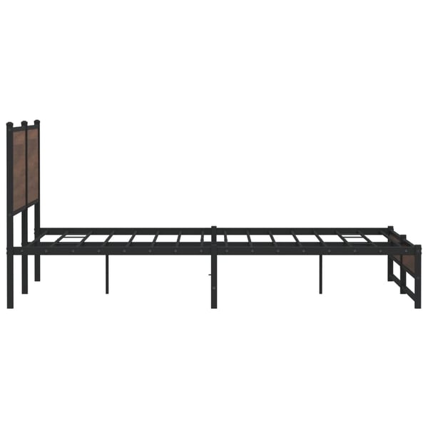 vidaXL Sengeramme i metall uten madrass brun eik 160x200 cm