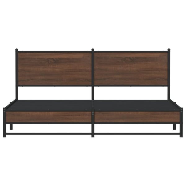 vidaXL Sengeramme i metall uten madrass brun eik 160x200 cm