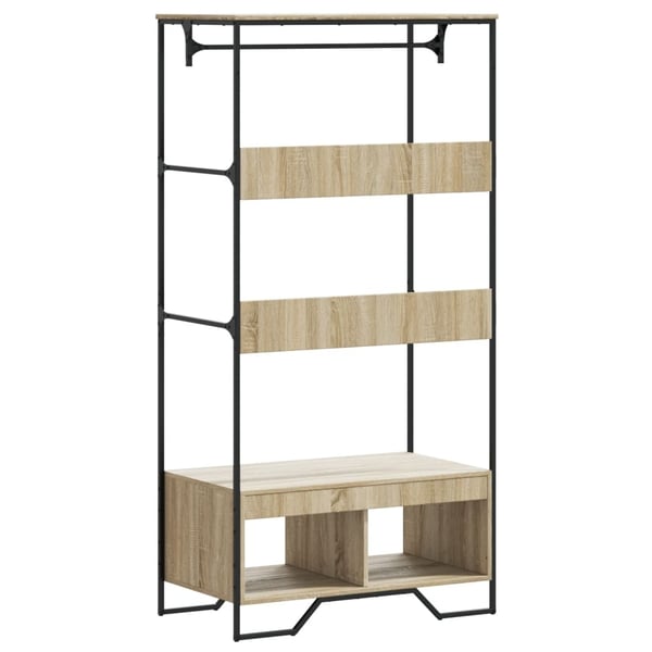 vidaXL Garderobe sonoma eik 90x50x180 cm konstruert tre