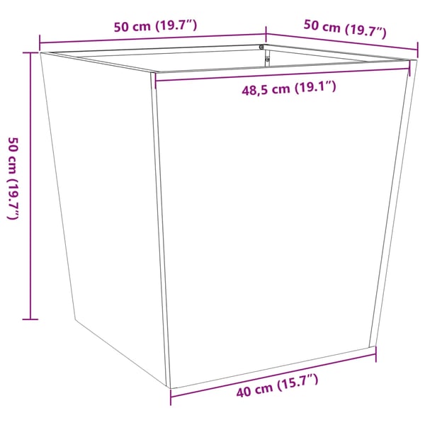 vidaXL Plantekasse hvit 50x50x50 cm cortenstål