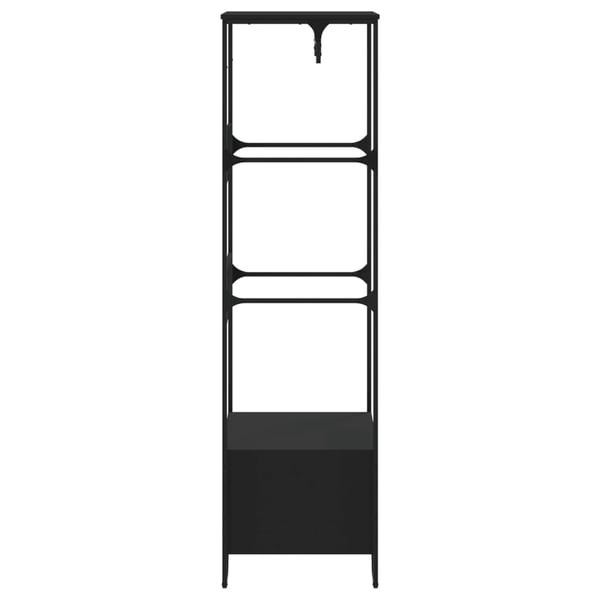 vidaXL Garderobe svart 90x50x180 cm konstruert tre