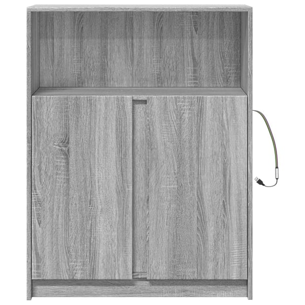 vidaXL Skjenk med LED grå sonoma 77x34x100 cm konstruert tre