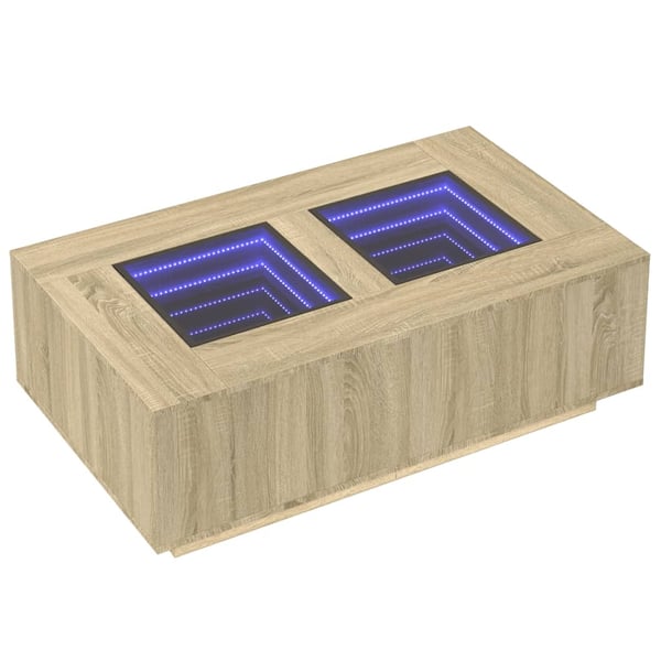 vidaXL Salongbord med Infinity LED sonoma eik 116x69x40 cm
