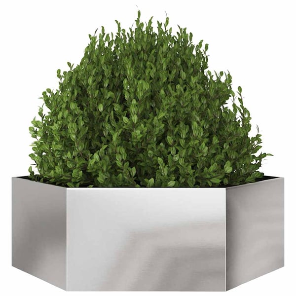 vidaXL Plantekasse sekskantet 138x120x45 cm rustfritt stål