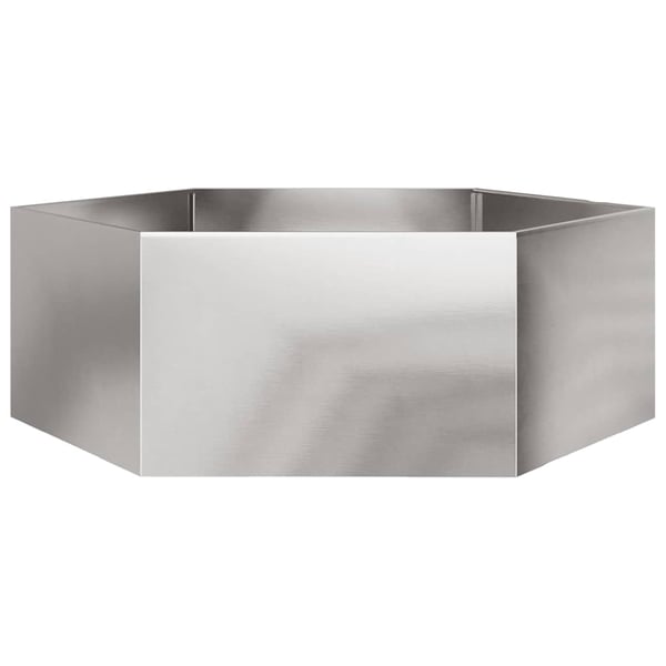 vidaXL Plantekasse sekskantet 138x120x45 cm rustfritt stål