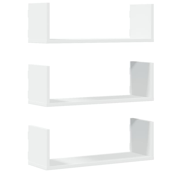 vidaXL Seinähyllyt 3 kpl valkoinen 58x18x18 cm tekninen puu