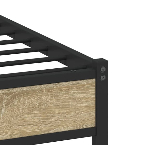 vidaXL Sengeramme i metall uten madrass sonoma eik 160x200 cm