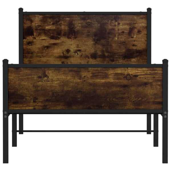 vidaXL Sengeramme i metall uten madrass røkt eik 75x190 cm