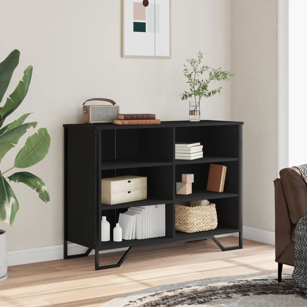 vidaXL Skjenk svart 101x35,5x74,5 cm konstruert tre