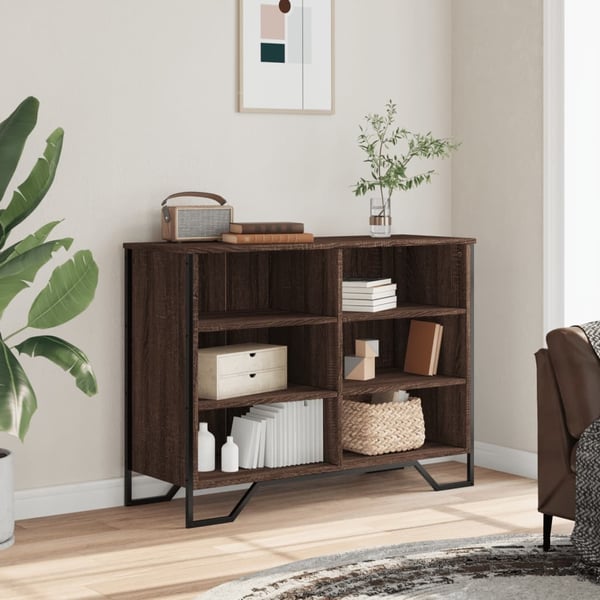 vidaXL Skjenk brun eik 101x35,5x74,5 cm konstruert tre
