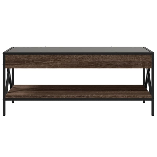 vidaXL sofabord med Infinity LED-lys 90x50x38 cm brun egetræsfarve