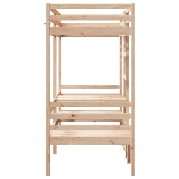 vidaXL Ramme for loftseng skrivebord og stoler 90x190 cm heltre furu