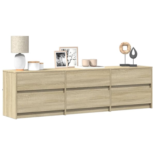 vidaXL TV-benk med LED sonoma eik 180x34x50 cm konstruert tre