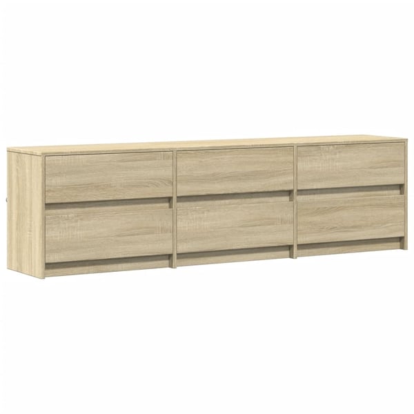 vidaXL TV-benk med LED sonoma eik 180x34x50 cm konstruert tre