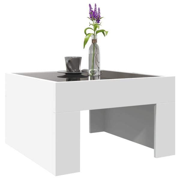 vidaXL sohvapöytä Infinity LED-valoilla valkoinen 50x50x30 cm