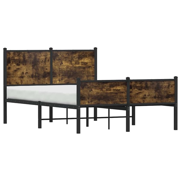 vidaXL Sengeramme i metall uten madrass røkt eik 120x200 cm