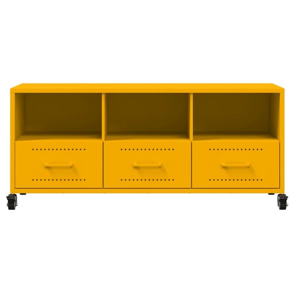 vidaXL tv-bord 100,5x39x43,5 cm stål sennepsgul