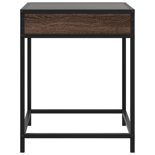 vidaXL sofabord med Infinity LED-lys 40x40x51 cm brun egetræsfarve