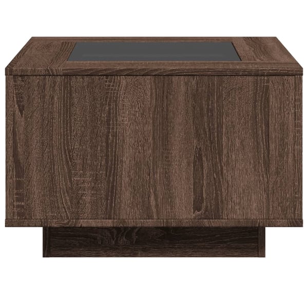 vidaXL Salongbord med LED brun eik 60x60x40 cm konstruert tre