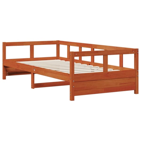 vidaXL daybed uden madras 80x200 cm massivt fyrretræ gyldenbrun