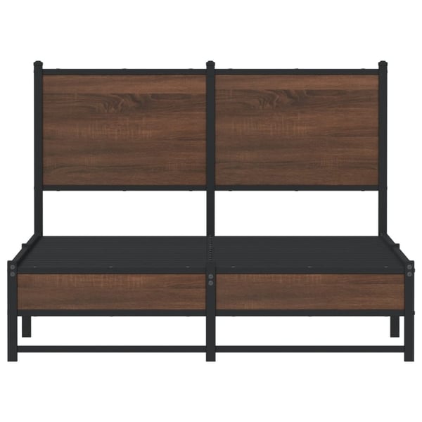 vidaXL Sengeramme i metall uten madrass brun eik 120x200 cm