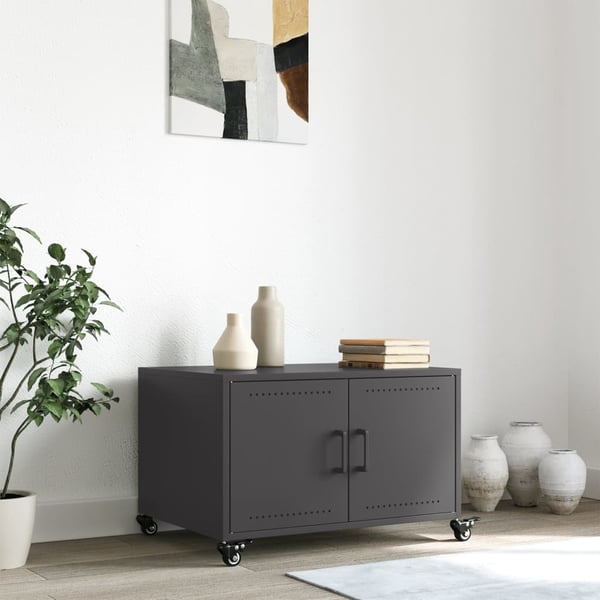vidaXL sofabord 68x50x43,5 cm stål sort