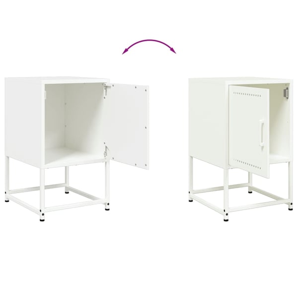 vidaXL Nattbord 2 stk hvit 36x39x60,5 cm stål