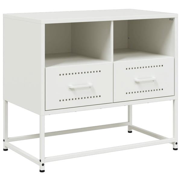 vidaXL TV-benk hvitt 68x39x60,5 cm stål