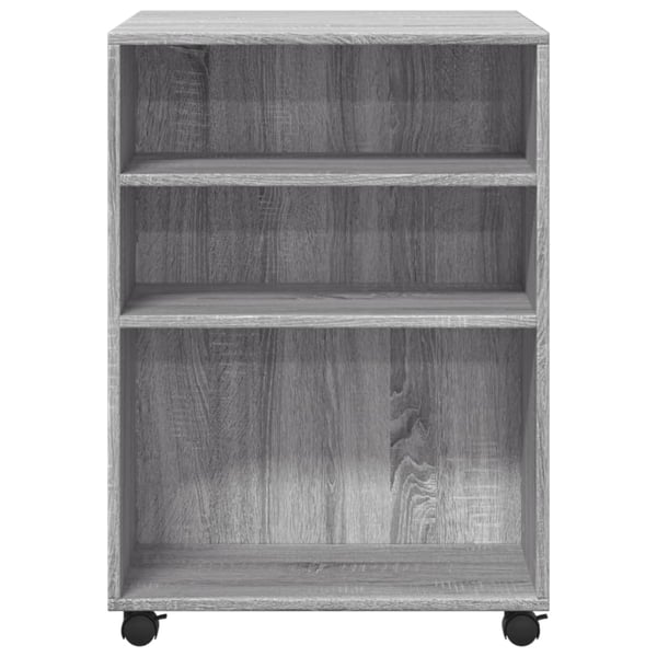 vidaXL Sidebord med hjul grå sonoma 55x60x78 cm konstruert tre