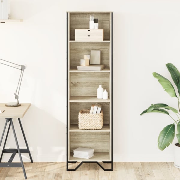 vidaXL Bokhylle sonoma eik 50x31x169 cm konstruert tre