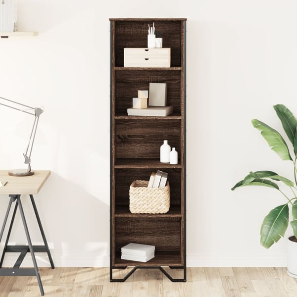 vidaXL bogreol 50x31x169 cm konstrueret træ brun egetræsfarve