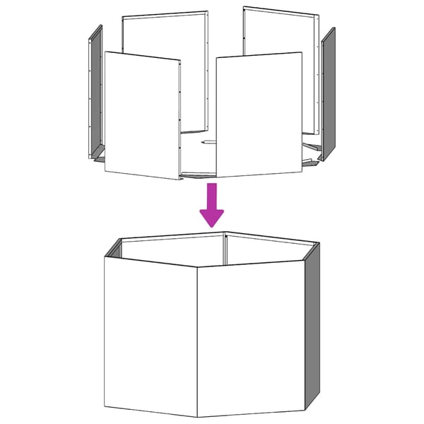 vidaXL Plantekasse sekskantet 138x120x45 cm galvanisert stål