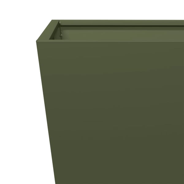 vidaXL Puutarhan kukkalaatikot 2 kpl oliivinvihreä 50x50x50 cm teräs