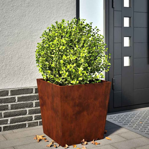 vidaXL Hageplanter 2 stk 50x50x50 cm oksidert stål