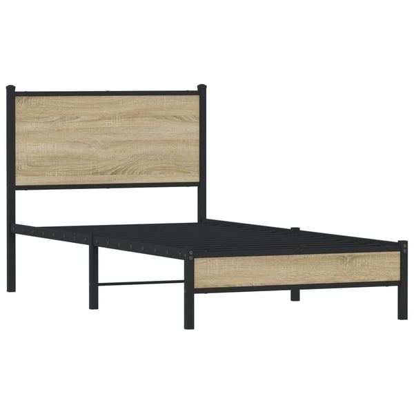 vidaXL Sengeramme i metall uten madrass sonoma eik 80x200 cm