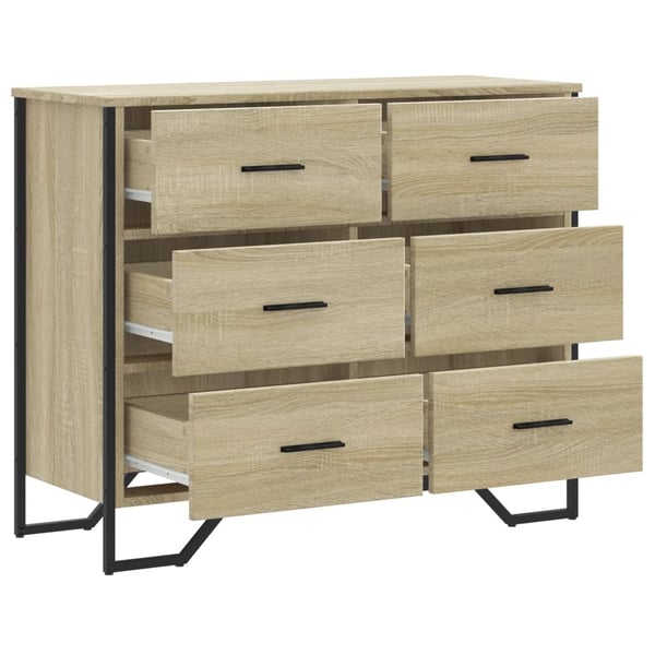 vidaXL kommode 91x35,5x74,5 cm konstrueret træ sonoma-eg