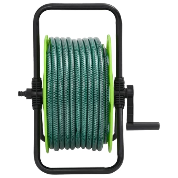 vidaXL Frittstående slangetrommel grønn med slangefester 0,5" 30 m PVC