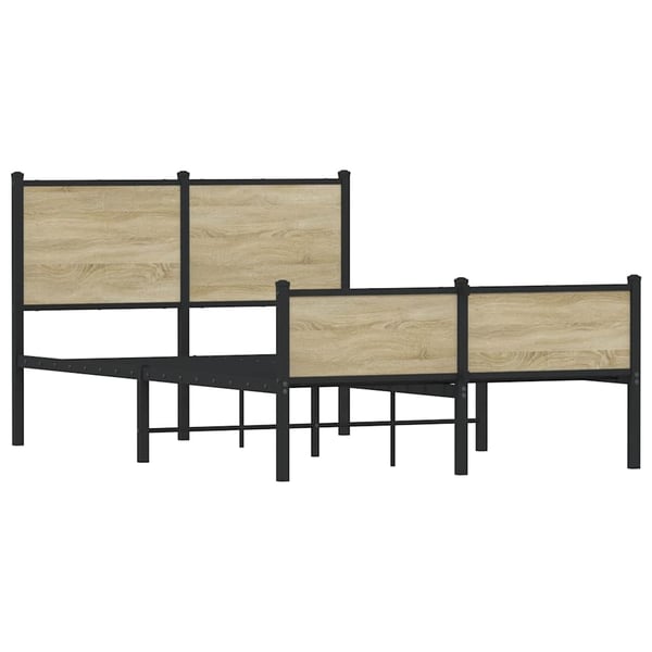 vidaXL Sengeramme i metall uten madrass sonoma eik 120x190 cm