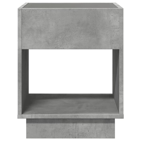 vidaXL sengebord med Infinity LED-lys 40x40x50 cm betongrå