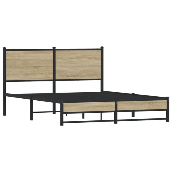 vidaXL Sengeramme i metall uten madrass sonoma eik 150x200 cm