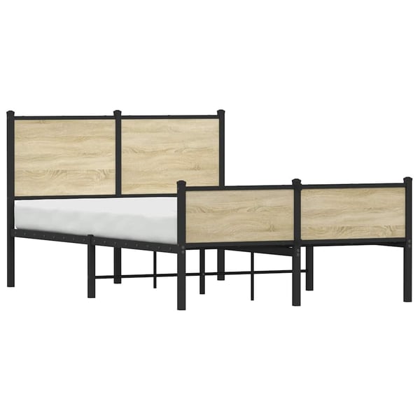 vidaXL Sengeramme i metall uten madrass sonoma eik 120x200 cm