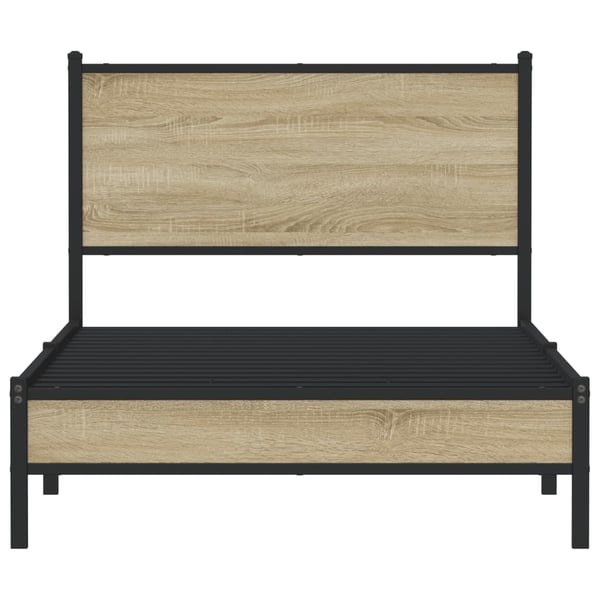 vidaXL Sengeramme i metall uten madrass sonoma eik 107x203 cm