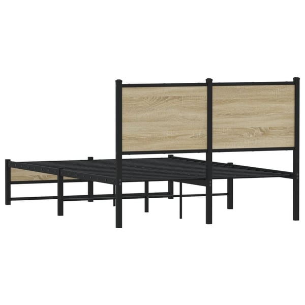 vidaXL Sengeramme i metall uten madrass sonoma eik 120x190 cm